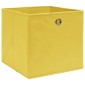 vidaXL Κουτιά Αποθήκευσης 4 τεμ. Κίτρινα 32 x 32 x 32 εκ. Υφασμάτινα
