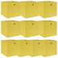 vidaXL Κουτιά Αποθήκευσης 10 τεμ. Κίτρινα 32 x 32 x 32 εκ. Υφασμάτινα