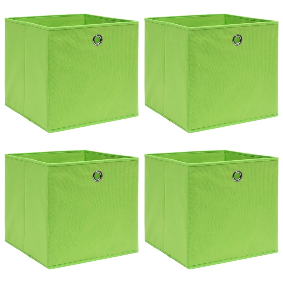 vidaXL Κουτιά Αποθήκευσης 4 τεμ. Πράσινα 32 x 32 x 32 εκ. Υφασμάτινα