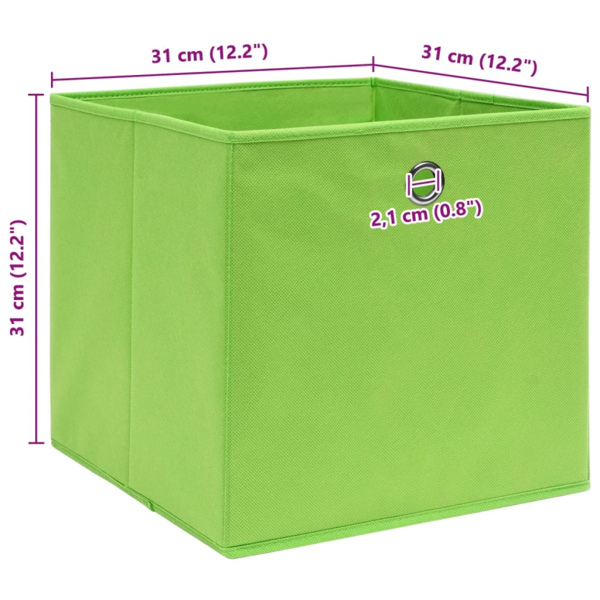 vidaXL Κουτιά Αποθήκευσης 4 τεμ. Πράσινα 32 x 32 x 32 εκ. Υφασμάτινα