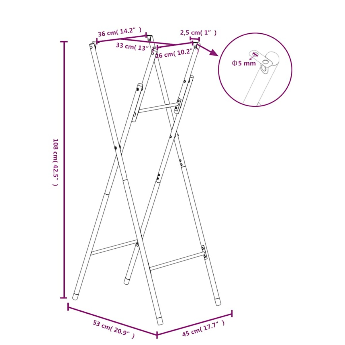vidaXL Πόδια Τραπεζιού Μπαρ Πτυσσόμενα Ασημί 45x53x108εκ Γαλβ. Χάλυβας
