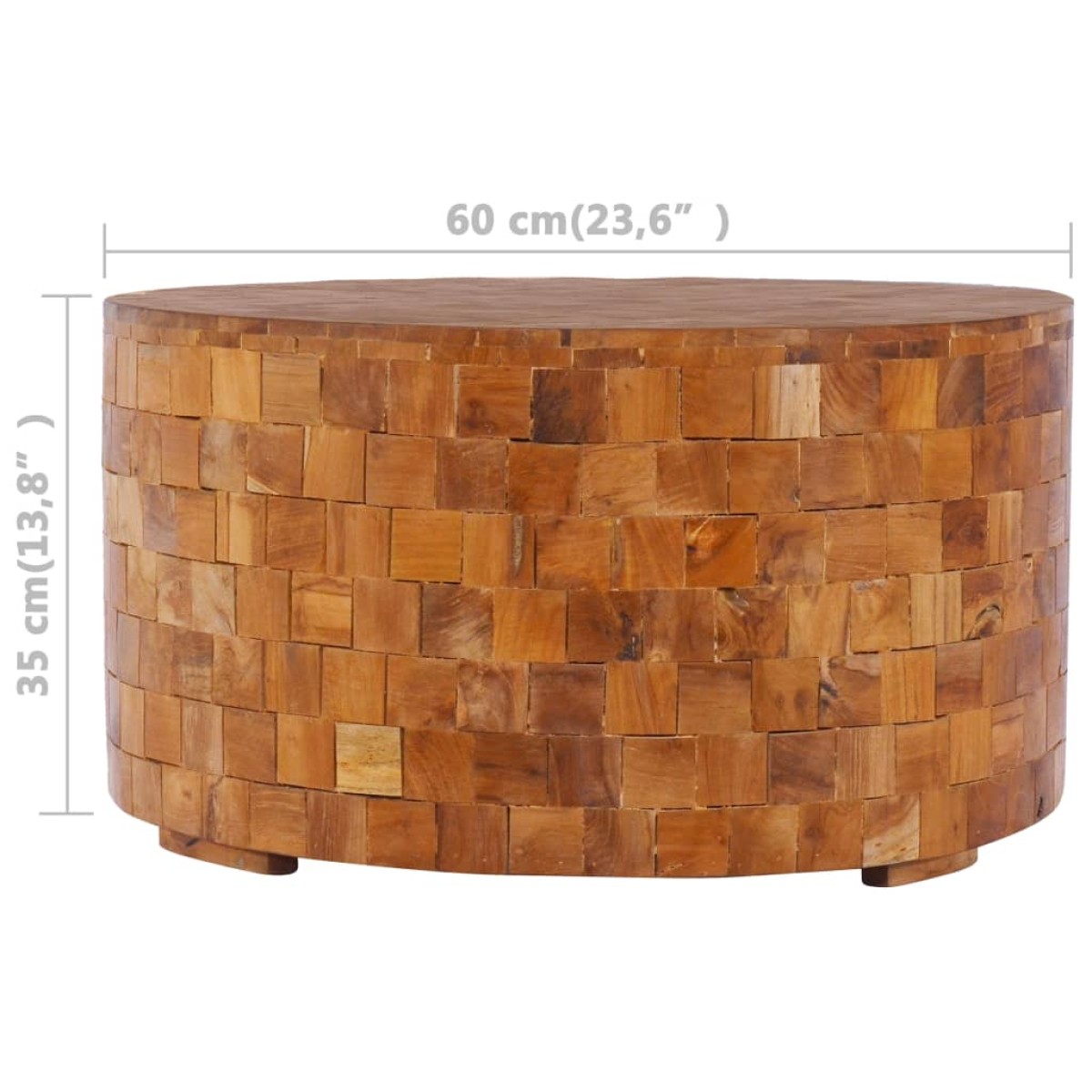 vidaXL Τραπεζάκι Σαλονιού 60 x 60 x 35 εκ. από Μασίφ Ξύλο Teak