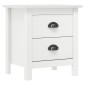 vidaXL Κομοδίνα Hill 2 Τεμ. Λευκά 46x35x49,5 εκ. από Μασίφ Ξύλο Πεύκου