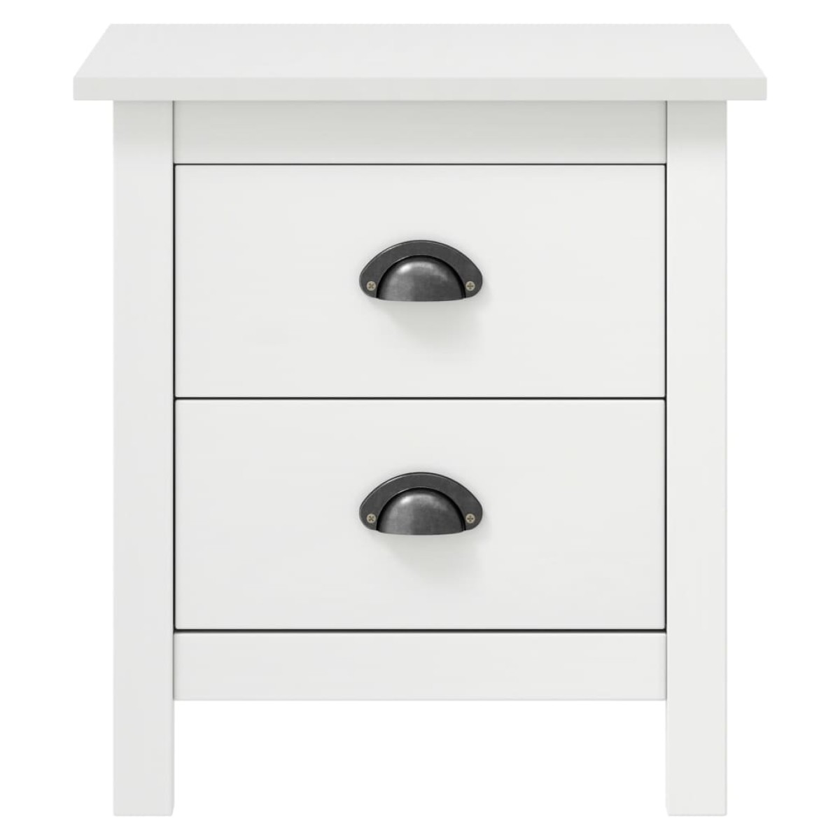 vidaXL Κομοδίνα Hill 2 Τεμ. Λευκά 46x35x49,5 εκ. από Μασίφ Ξύλο Πεύκου