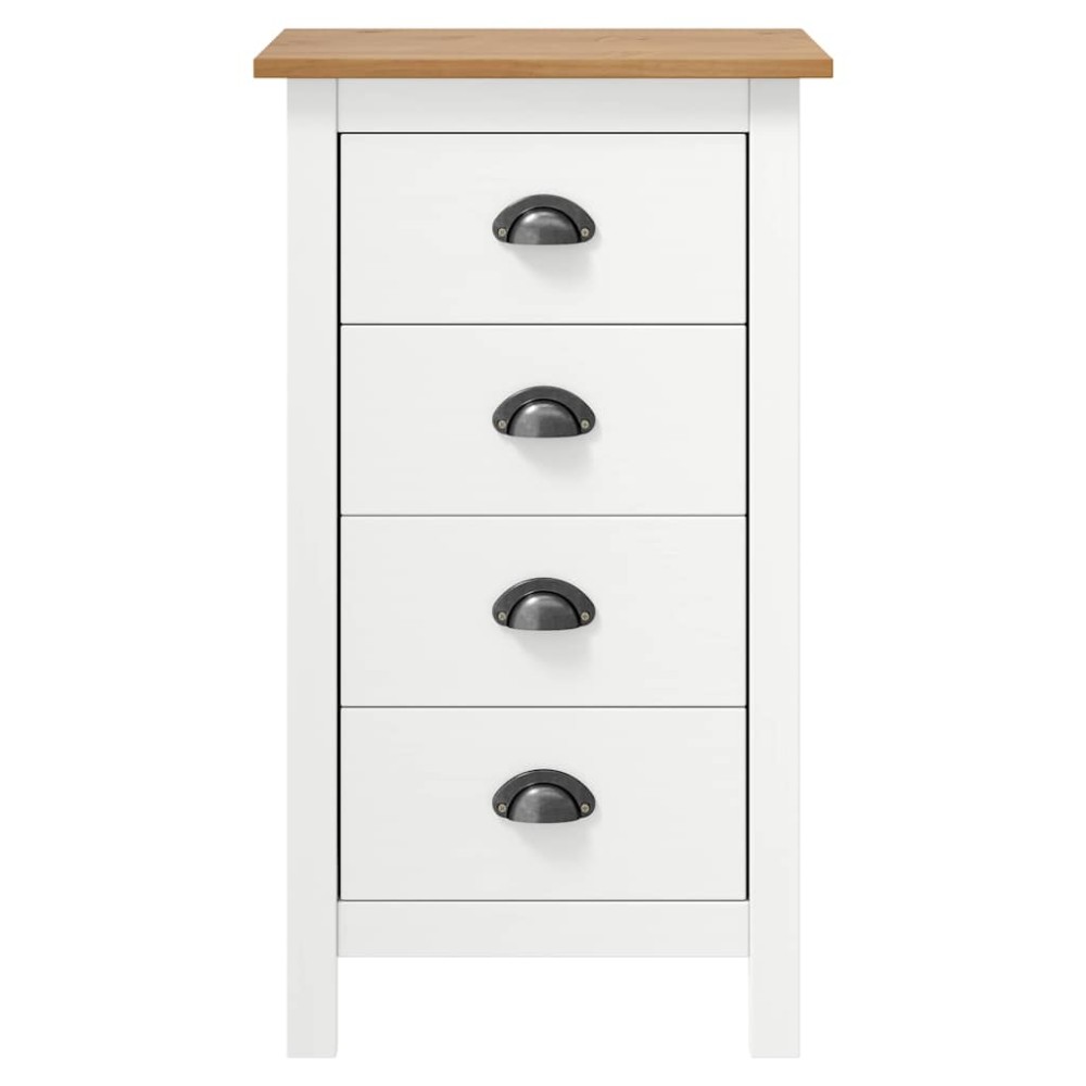 vidaXL Μπουφές Hill Λευκός 46x35x80 εκ. από Μασίφ Ξύλο Πεύκου