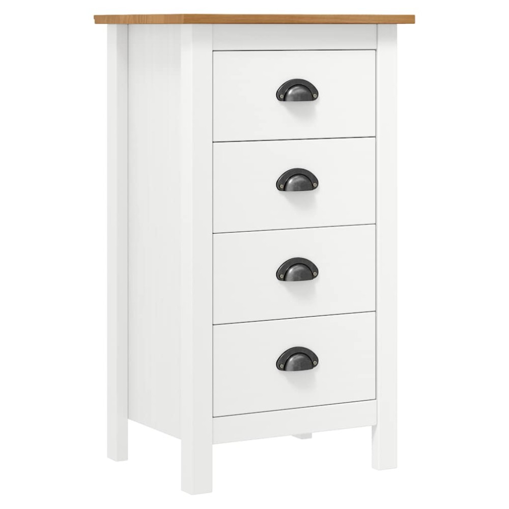 vidaXL Μπουφές Hill Λευκός 46x35x80 εκ. από Μασίφ Ξύλο Πεύκου