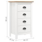 vidaXL Μπουφές Hill Λευκός 46x35x80 εκ. από Μασίφ Ξύλο Πεύκου