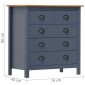 vidaXL Μπουφές Hill Γκρι 79x40x80 εκ. από Μασίφ Ξύλο Πεύκου