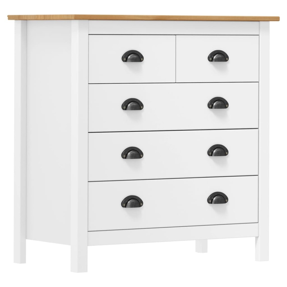 vidaXL Μπουφές Hill Λευκός 79x40x80 εκ. από Μασίφ Ξύλο Πεύκου
