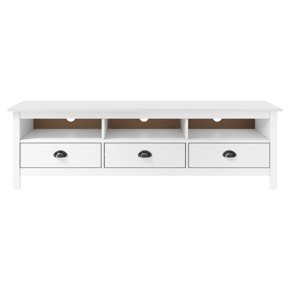 vidaXL Έπιπλο Τηλεόρασης Hill Λευκό 158x40x47 εκ. Ξύλο Πεύκου