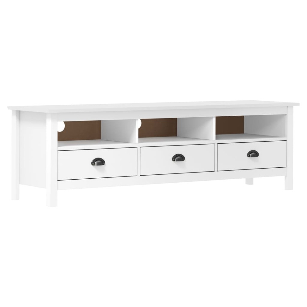 vidaXL Έπιπλο Τηλεόρασης Hill Λευκό 158x40x47 εκ. Ξύλο Πεύκου