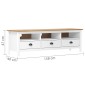 vidaXL Έπιπλο Τηλεόρασης Hill Λευκό 158x40x47 εκ. Ξύλο Πεύκου