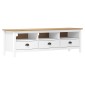 vidaXL Έπιπλο Τηλεόρασης Hill Λευκό 158x40x47 εκ. Ξύλο Πεύκου