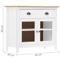 vidaXL Μπουφές Hill Λευκός 90x40x80 εκ. από Μασίφ Ξύλο Πεύκου