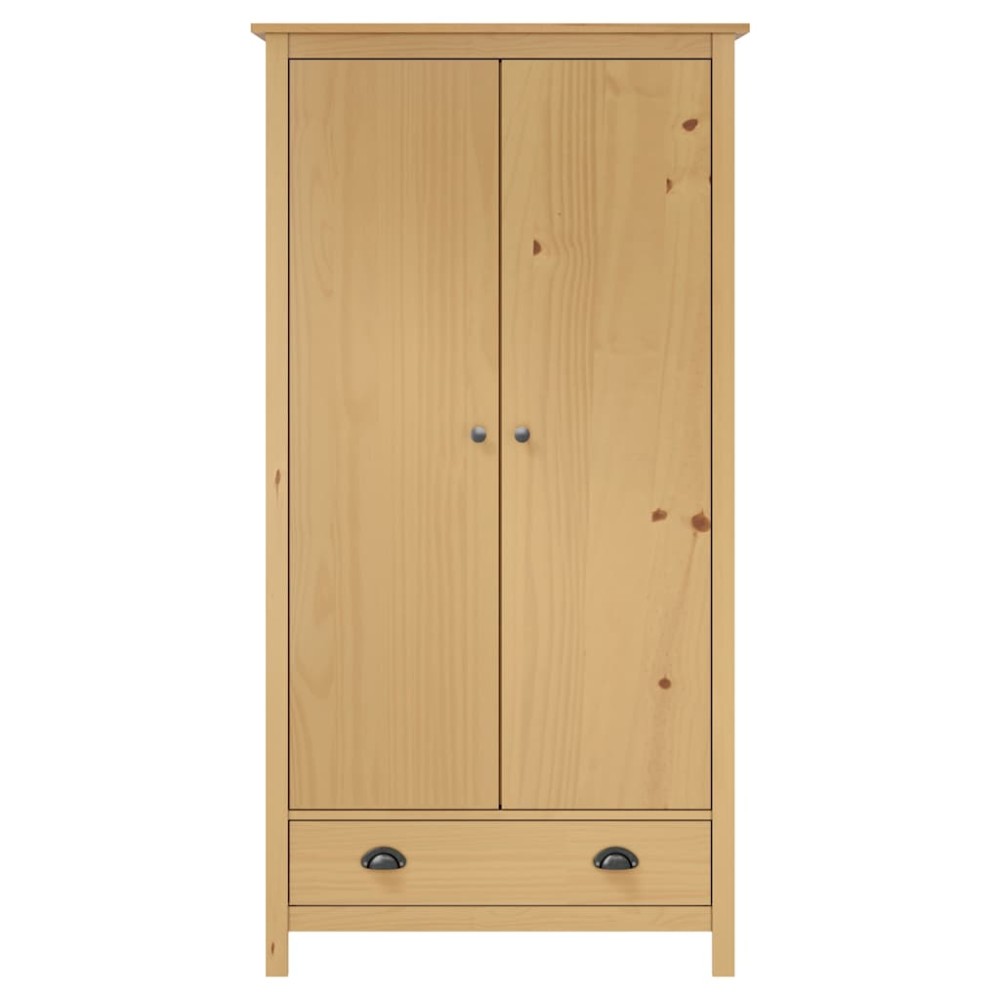 vidaXL Ντουλάπα Hill Δίφυλλη 89x50x170 εκ. Μασίφ Ξύλο Πεύκου