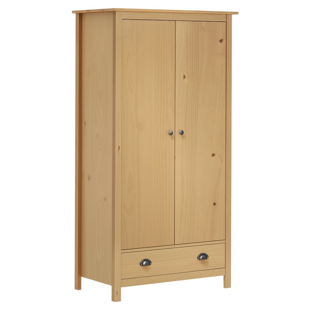 vidaXL Ντουλάπα Hill Δίφυλλη 89x50x170 εκ. Μασίφ Ξύλο Πεύκου
