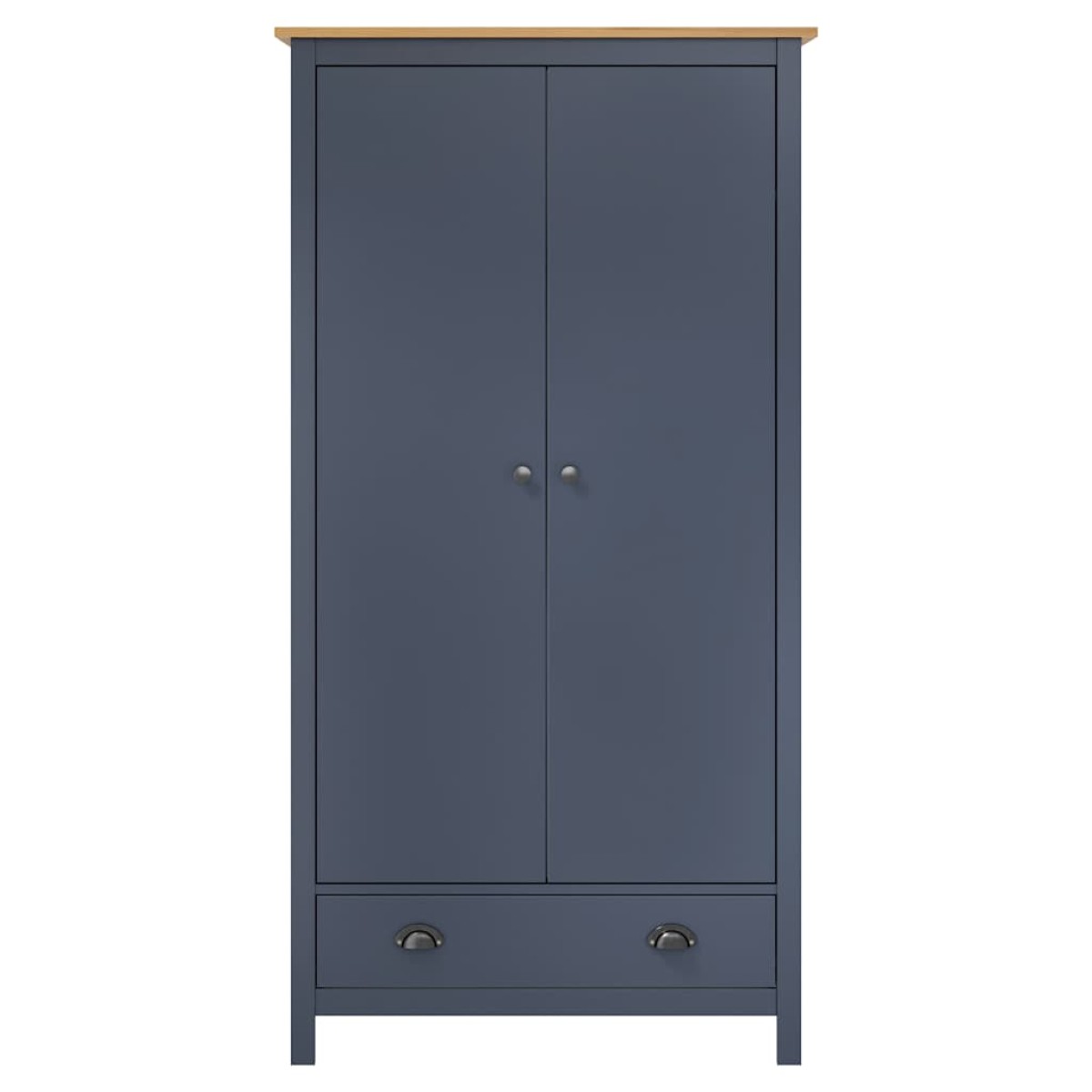 vidaXL Ντουλάπα Hill Δίφυλλη Γκρι 89x50x170 εκ. Μασίφ Ξύλο Πεύκου