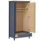 vidaXL Ντουλάπα Hill Δίφυλλη Γκρι 89x50x170 εκ. Μασίφ Ξύλο Πεύκου