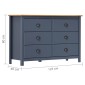 vidaXL Μπουφές Hill Γκρι 125x40x80 εκ. από Μασίφ Ξύλο Πεύκου