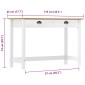 vidaXL Κονσόλα Hill Γκρι 2 Συρτάρια 110x45x74 εκ από Μασίφ Ξύλο Πεύκου