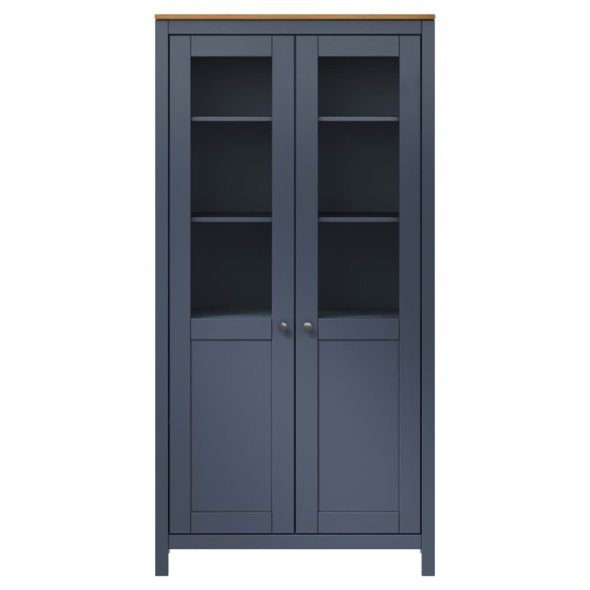 vidaXL Βιτρίνα Hill Γκρι 85 x 37 x 170,5 εκ. Ξύλο Πεύκου