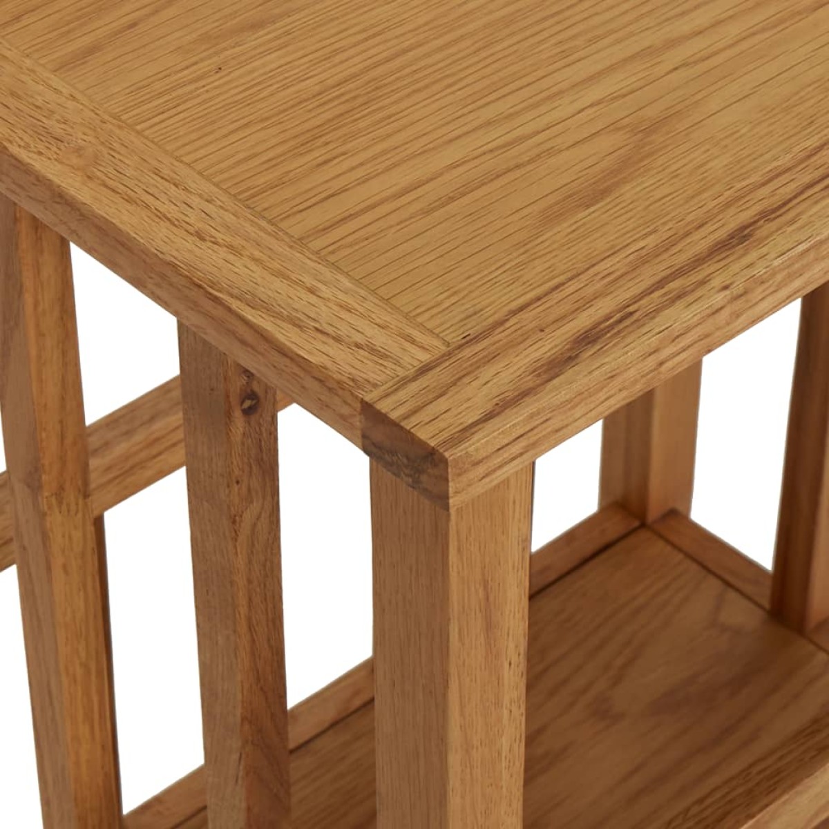 vidaXL Τραπεζάκι με Θήκη Περιοδικών 45 x 35 x 55 εκ. Μασίφ Ξύλο Δρυός