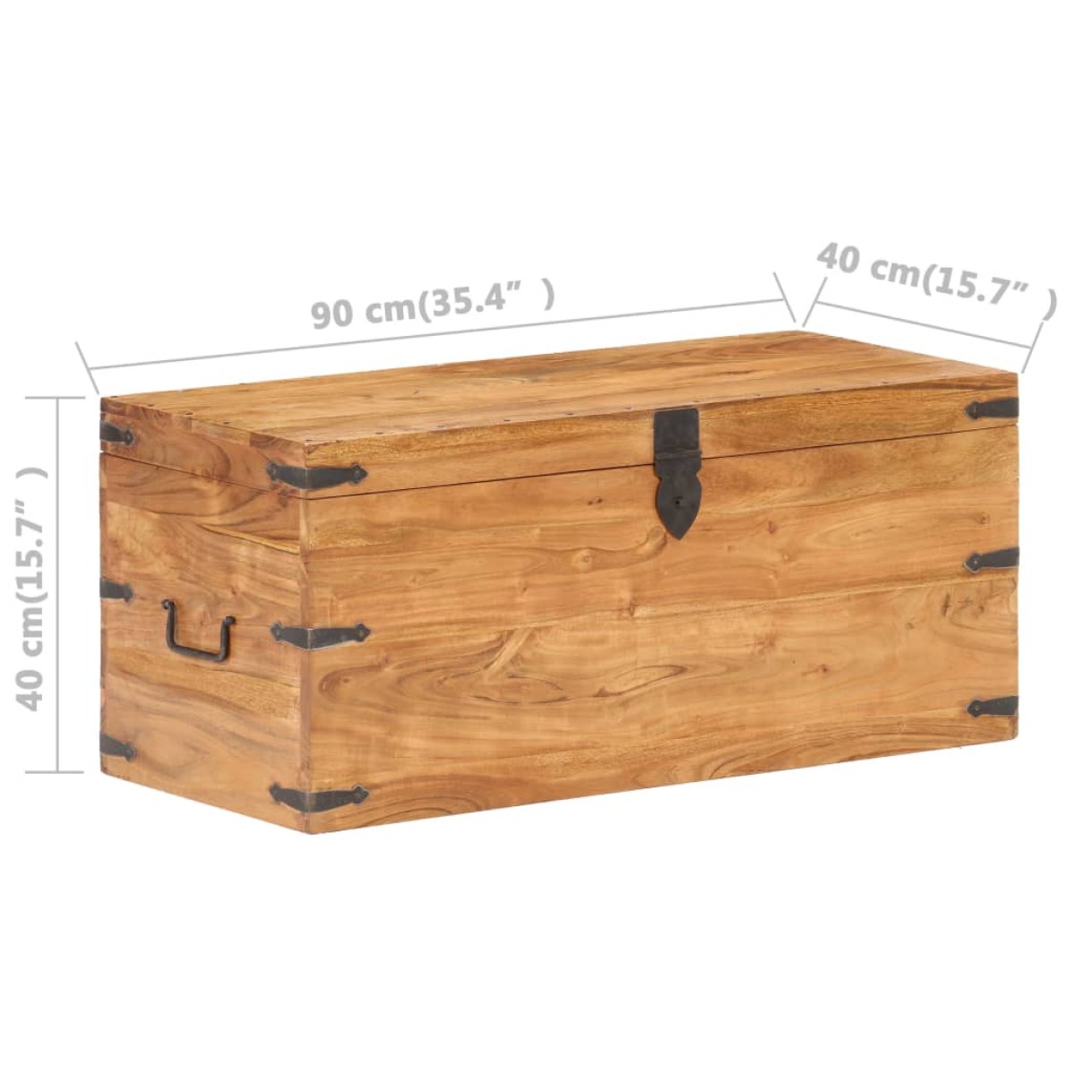 vidaXL Μπαούλο 90 x 40 x 40 εκ. από Μασίφ Ξύλο Ακακίας