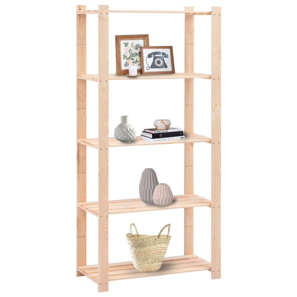 vidaXL Ραφιέρες 5 Επιπέδων 3 τεμ 250 κ 80x38x170 εκ Μασίφ Ξύλο Πεύκου