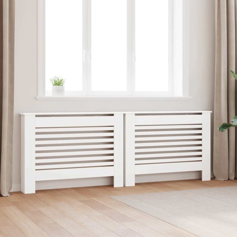 vidaXL Καλύμματα Καλοριφέρ 2 τεμ. Λευκά 112 x 19 x 81,5 εκ. από MDF