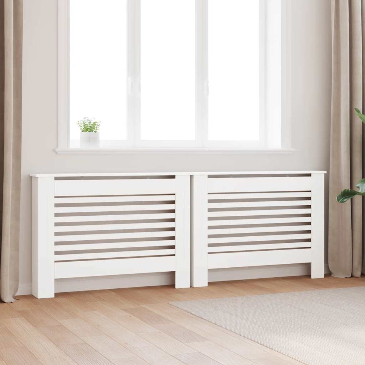 vidaXL Καλύμματα Καλοριφέρ 2 τεμ. Λευκά 112 x 19 x 81,5 εκ. από MDF