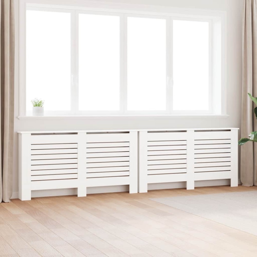 vidaXL Καλύμματα Καλοριφέρ 2 τεμ. Λευκά 152 x 19 x 81,5 εκ. από MDF