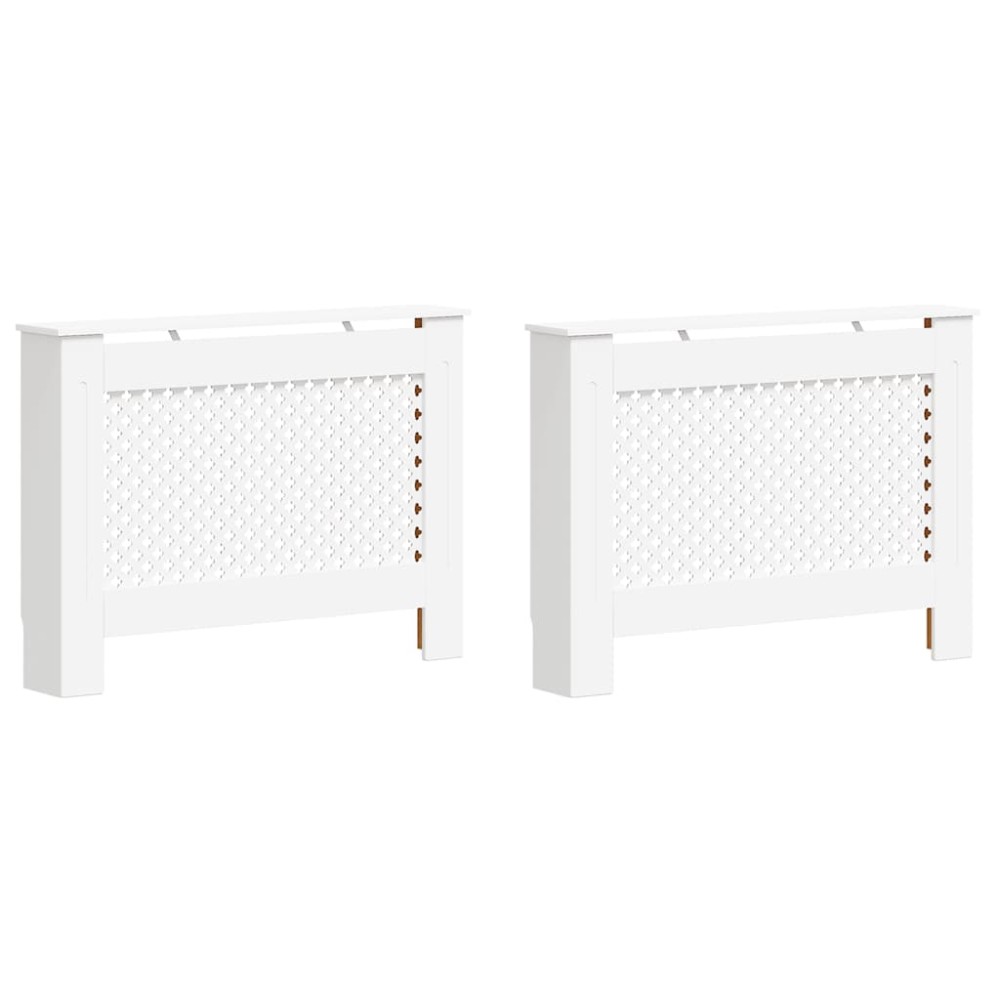 vidaXL Καλύμματα Καλοριφέρ 2 τεμ. Λευκά 112 x 19 x 81,5 εκ. από MDF