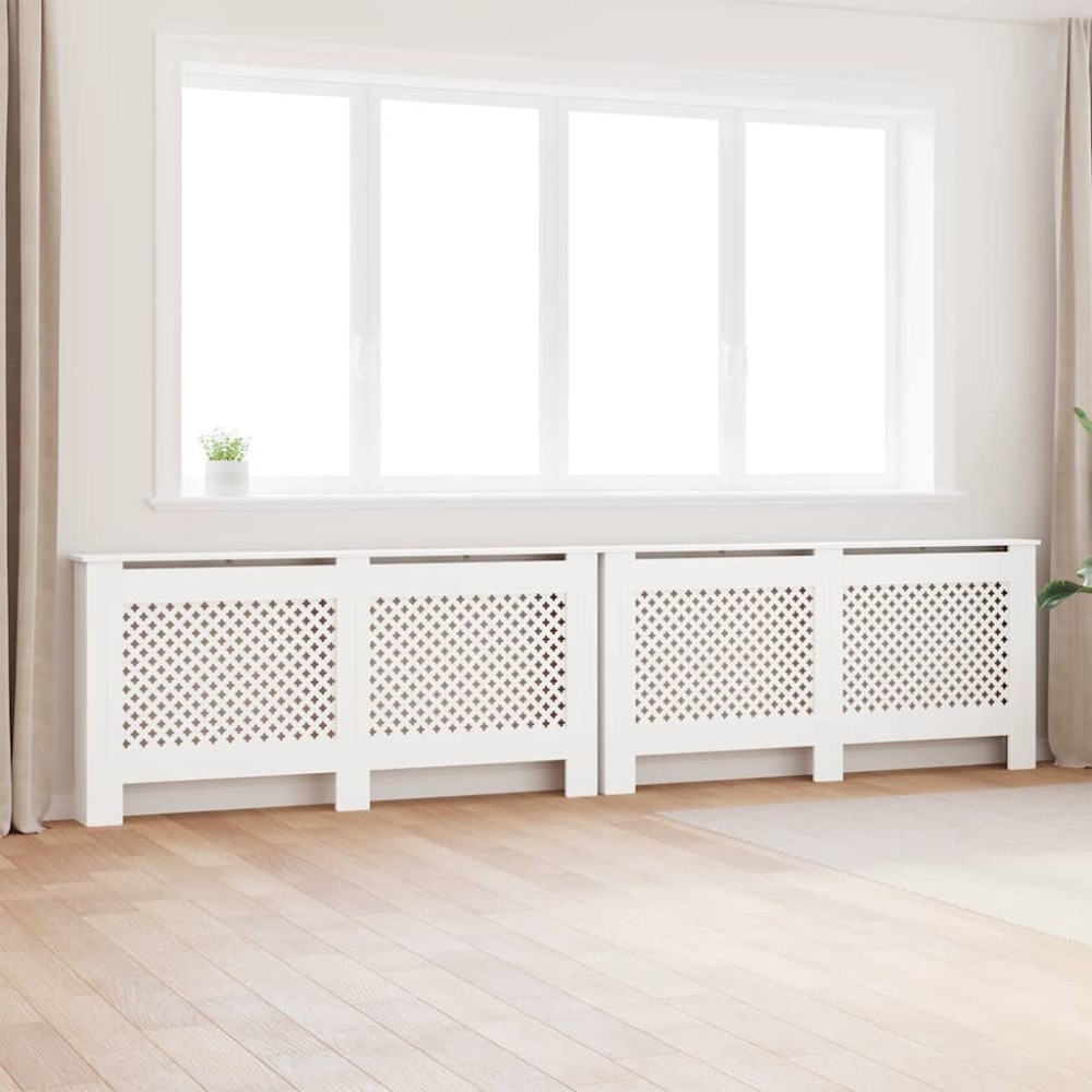vidaXL Καλύμματα Καλοριφέρ 2 τεμ. Λευκά 172 x 19 x 81,5 εκ. από MDF