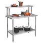 vidaXL Τραπέζι Εργασίας Κουζίνας με Ράφι 120x60x120 εκ. Ανοξ. Ατσάλι