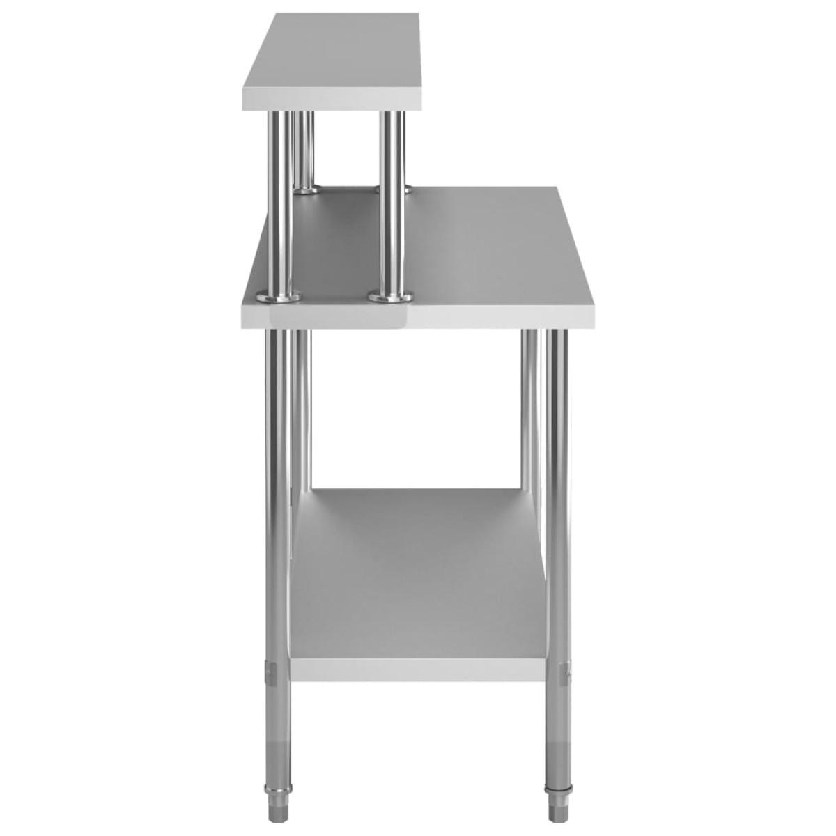 vidaXL Τραπέζι Εργασίας Κουζίνας με Ράφι 120x60x120 εκ. Ανοξ. Ατσάλι