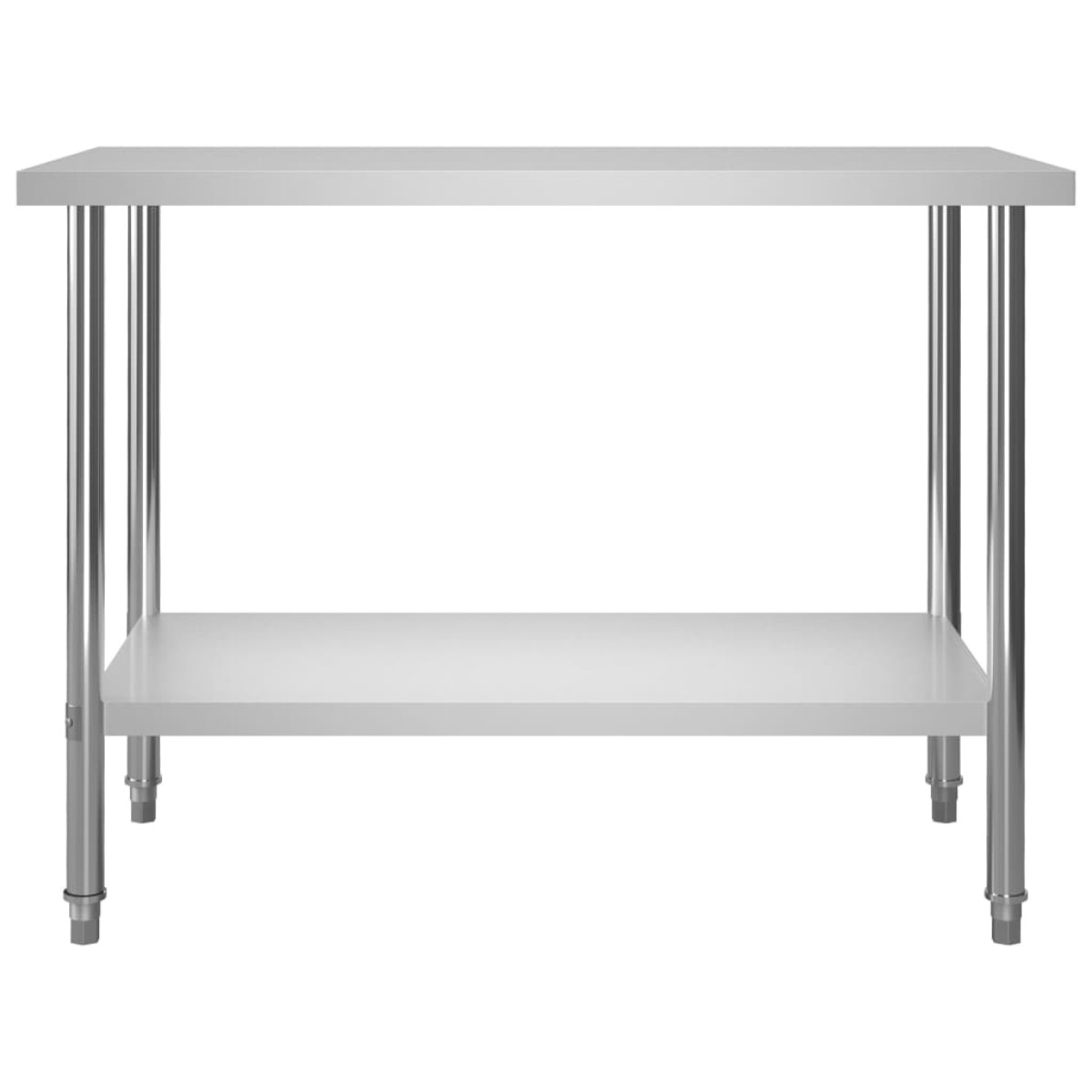 vidaXL Τραπέζι Εργασίας Κουζίνας με Ράφι 120x60x120 εκ. Ανοξ. Ατσάλι