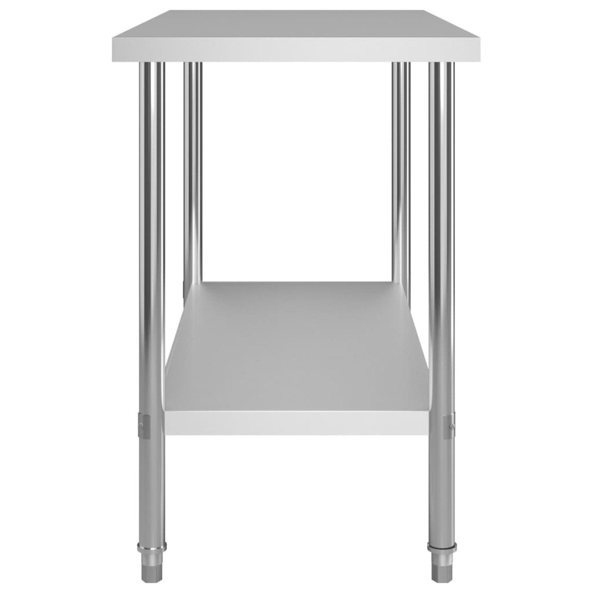 vidaXL Τραπέζι Εργασίας Κουζίνας με Ράφι 120x60x120 εκ. Ανοξ. Ατσάλι