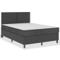 vidaXL Κρεβάτι Boxspring Σκούρο Γκρι 140 x 200 εκ. Υφασμάτινο