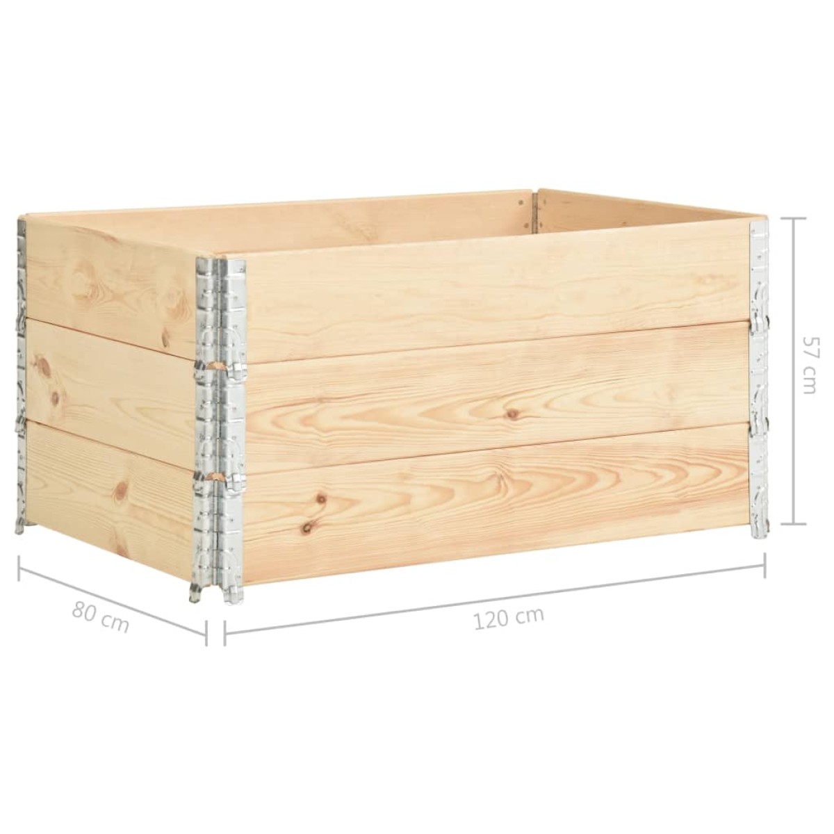 vidaXL Παρτέρια Υπερυψωμένα 3 Τεμ. 80x120 εκ. από Μασίφ Ξύλο Πεύκου