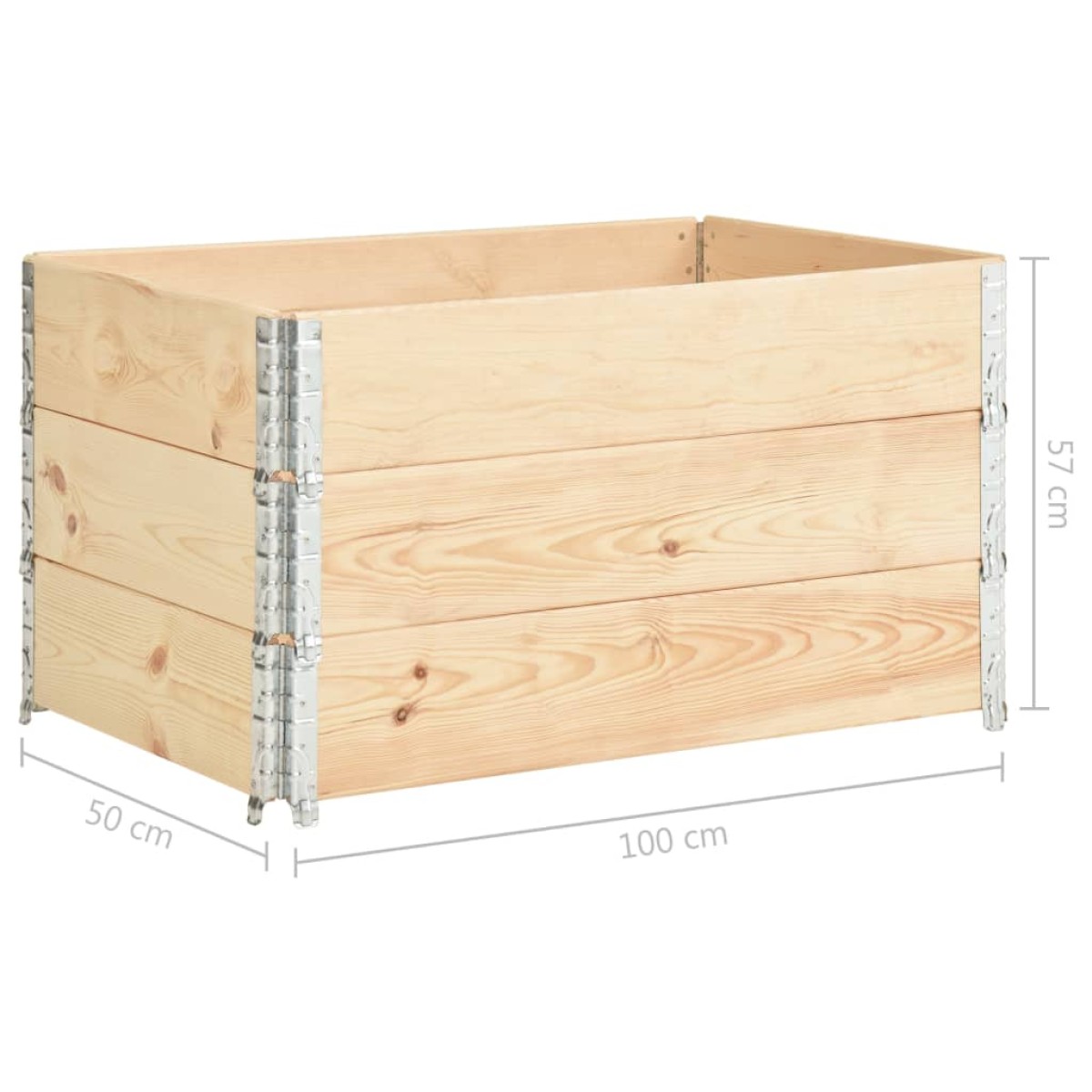 vidaXL Παρτέρια Υπερυψωμένα 3 Τεμ. 50x100 εκ. από Μασίφ Ξύλο Πεύκου