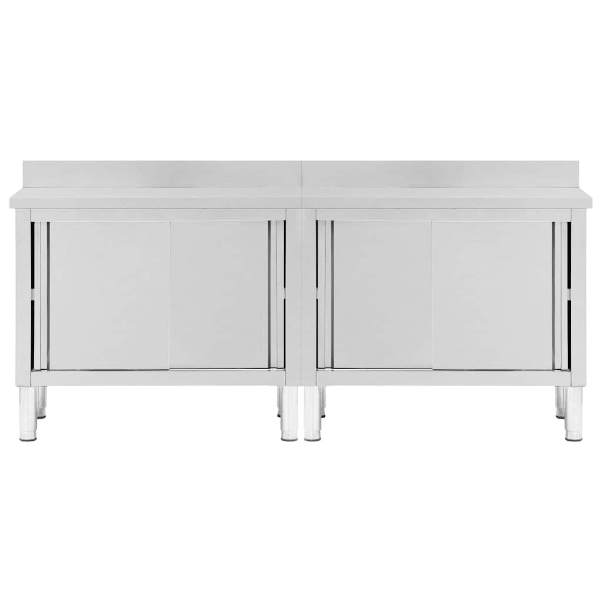 vidaXL Ερμάρια Συρόμενες Πόρτες 2 τεμ. 200x50x(95-97) εκ. Ανοξ. Ατσάλι