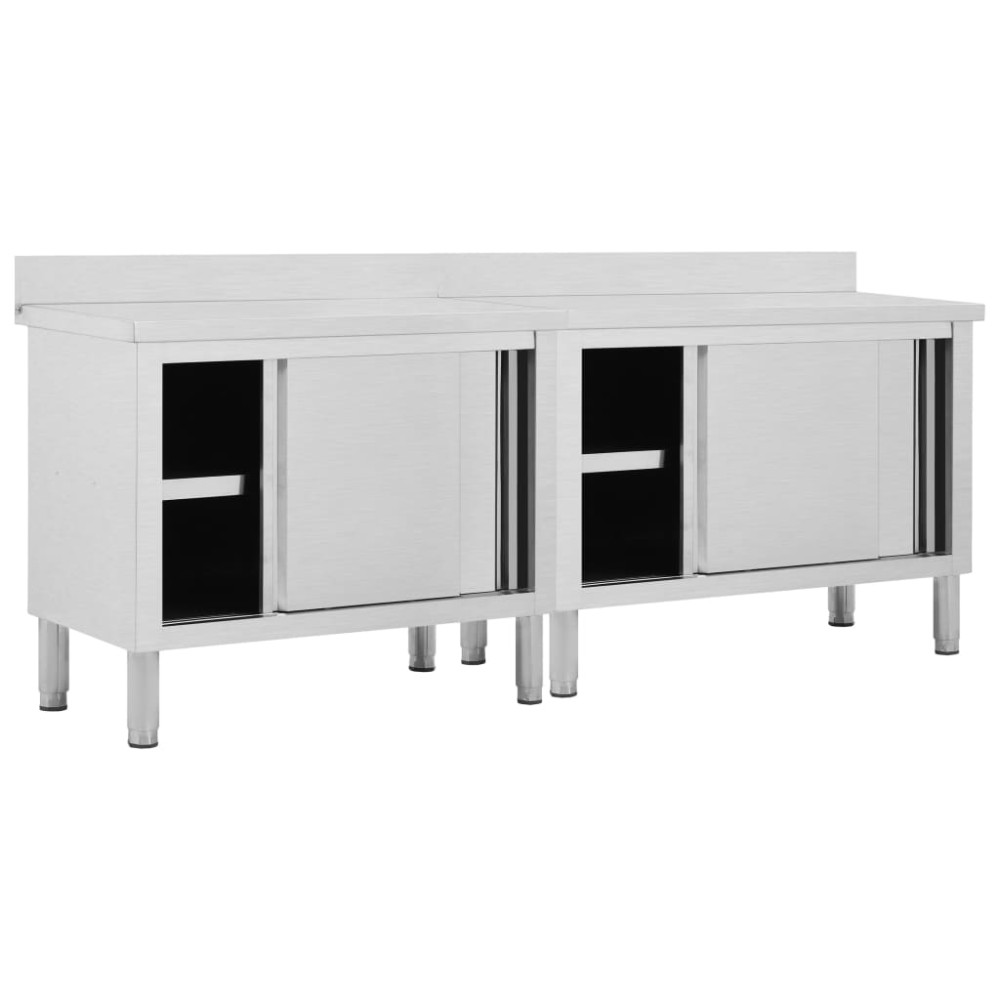 vidaXL Ερμάρια Συρόμενες Πόρτες 2 τεμ. 240x50x(95-97) εκ. Ανοξ. Ατσάλι
