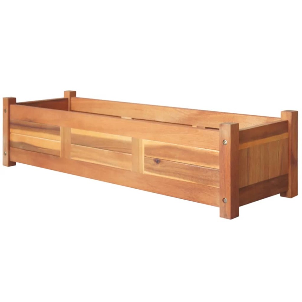 vidaXL Ζαρντινιέρες Υπερυψωμένες 2 τεμ. 100x30x25 εκ. από Ξύλο Ακακίας