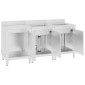 vidaXL Λάντζα Κλειστή με Ερμάριο 180 x 60 x 96 εκ. Ανοξείδωτο Ατσάλι