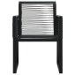 vidaXL Σετ Τραπεζαρίας Εξωτερικού Χώρου 7 τεμ. Μαύρο από Ρατάν PVC