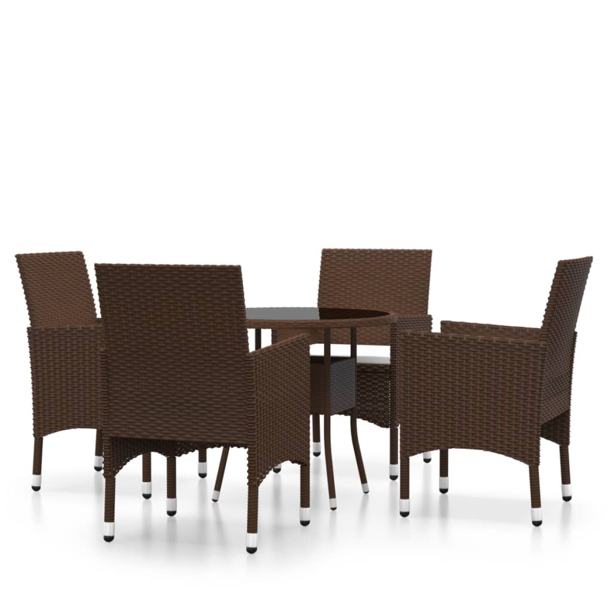 vidaXL Σετ Τραπεζαρίας Κήπου 5 Τεμαχίων Καφέ από Συνθετικό Ρατάν