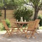 vidaXL Σετ Τραπεζαρίας Κήπου 5 Τεμαχίων από Μασίφ Ξύλο Teak