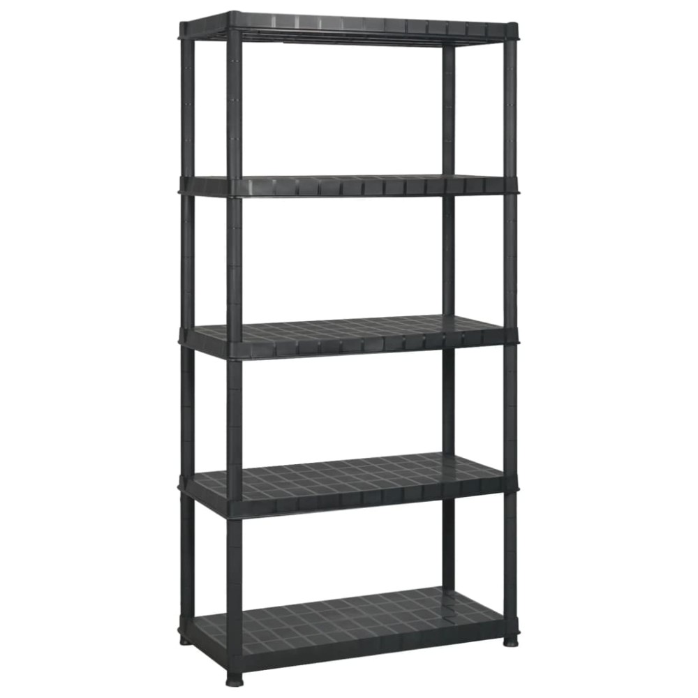 vidaXL Ραφιέρα Αποθήκευσης 5 Επιπέδων Μαύρη 170 x 40 x 185 εκ Πλαστική