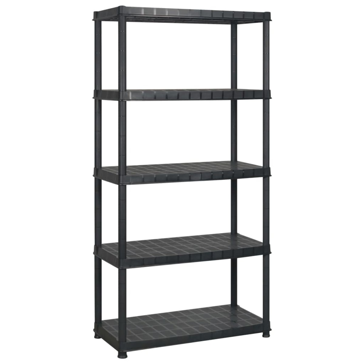 vidaXL Ραφιέρα Αποθήκευσης 5 Επιπέδων Μαύρη 274,5x45,7x185 εκ Πλαστική