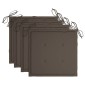 vidaXL Καρέκλες Κήπου 3 τεμ. από Μασίφ Ξύλο Teak με Taupe Μαξιλάρια